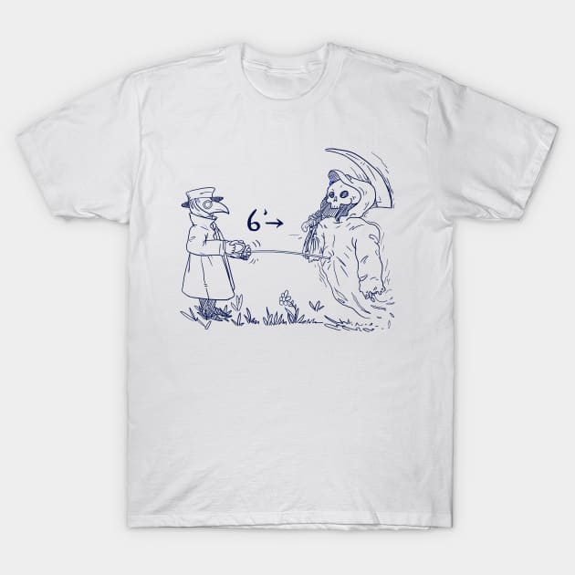 6 feet away T-Shirt by Auxor